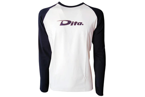 dita promo shirt LS white|navy blu