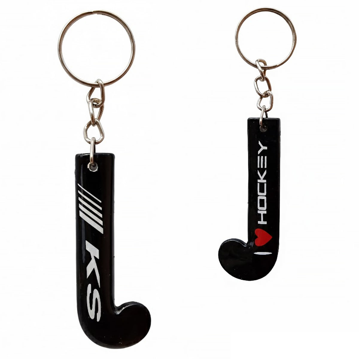 ks key ring I love hockey - black