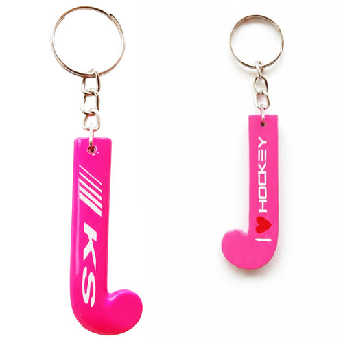 ks key ring I love hockey - fucsia
