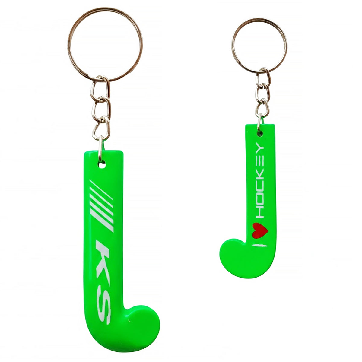 ks key ring I love hockey - green