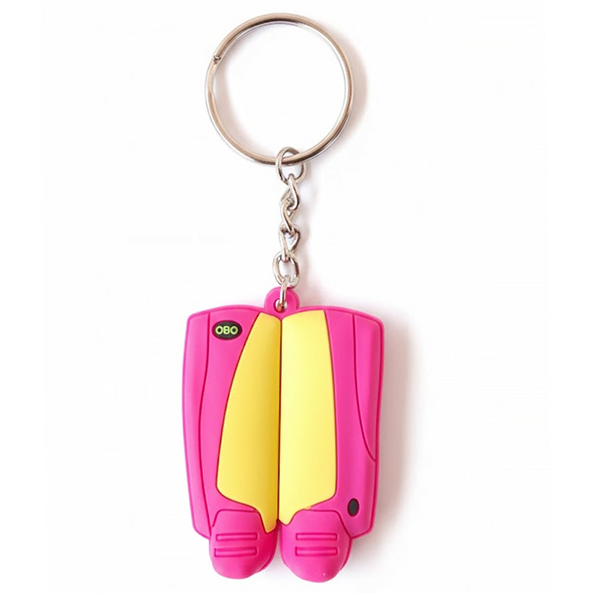obo key rings - yellow/fucsia