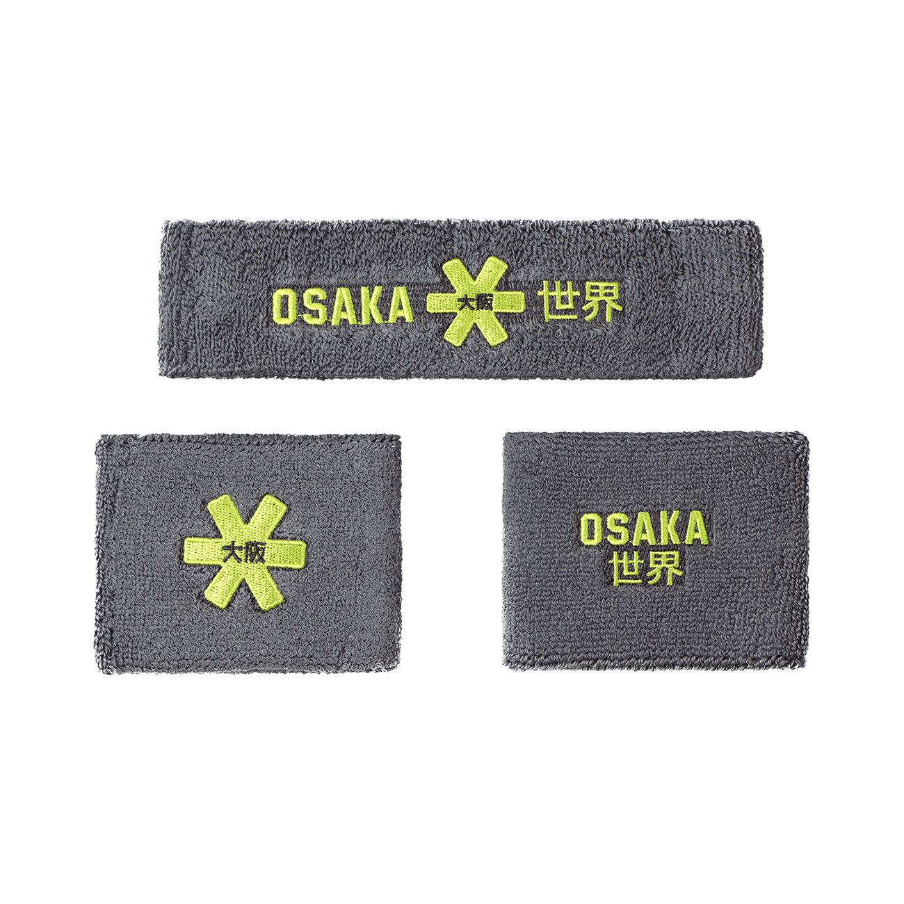 Osaka Sweatband Set | Grey-Lime